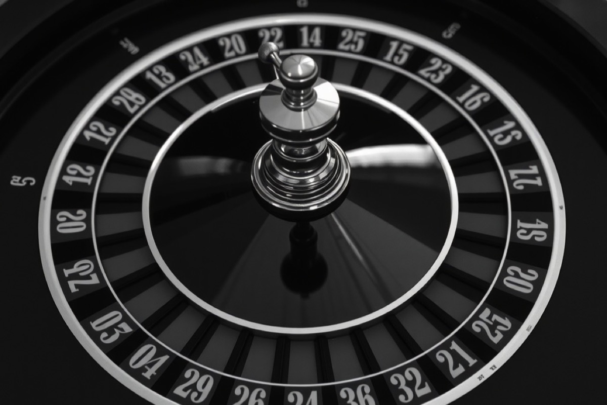 A roulette wheel seen from directly above